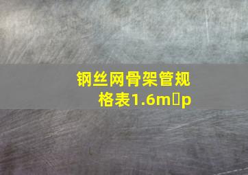 钢丝网骨架管规格表1.6m p